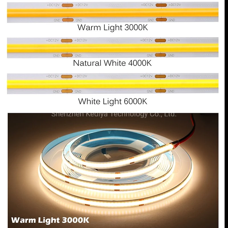 4000K 528 480 384 320 Flexible COB LED Strip Light