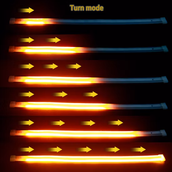 Automotive LED Daytime Running Dual Color Lights Headlight Decorative Light Strip Silicone Light Guide Strip
