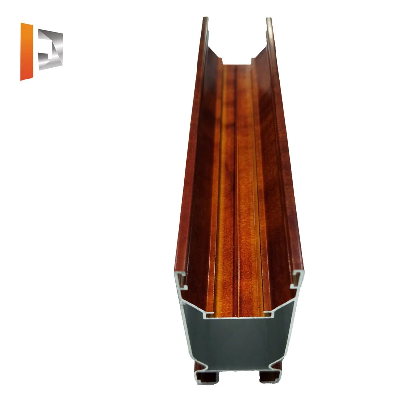 Wood-Grain Powder Coated Aluminum Extrusion/Extruded Profile for Aluminum Sliding Window and Door