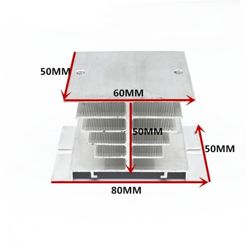 Customized Factory Direct Manufacture 100*80 Aluminum Extruded Heat Sink Profile for Relay Component