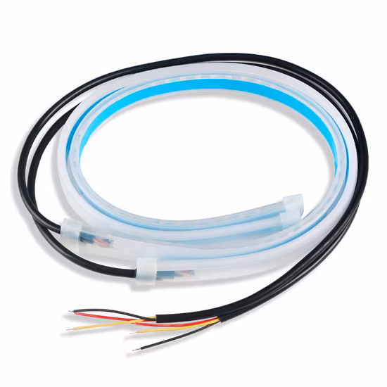 Luzes automotivas diurnas de LED de duas cores para farol Faixa de luz decorativa Faixa de guia de luz de silicone